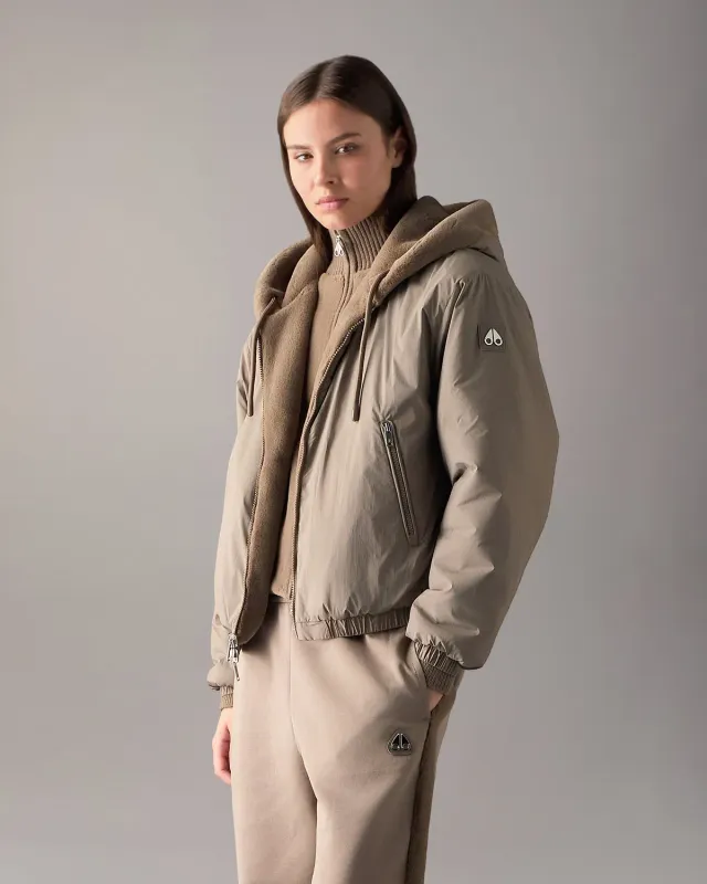 Moose Knuckles Eaton Bunny hoodie gris réversible