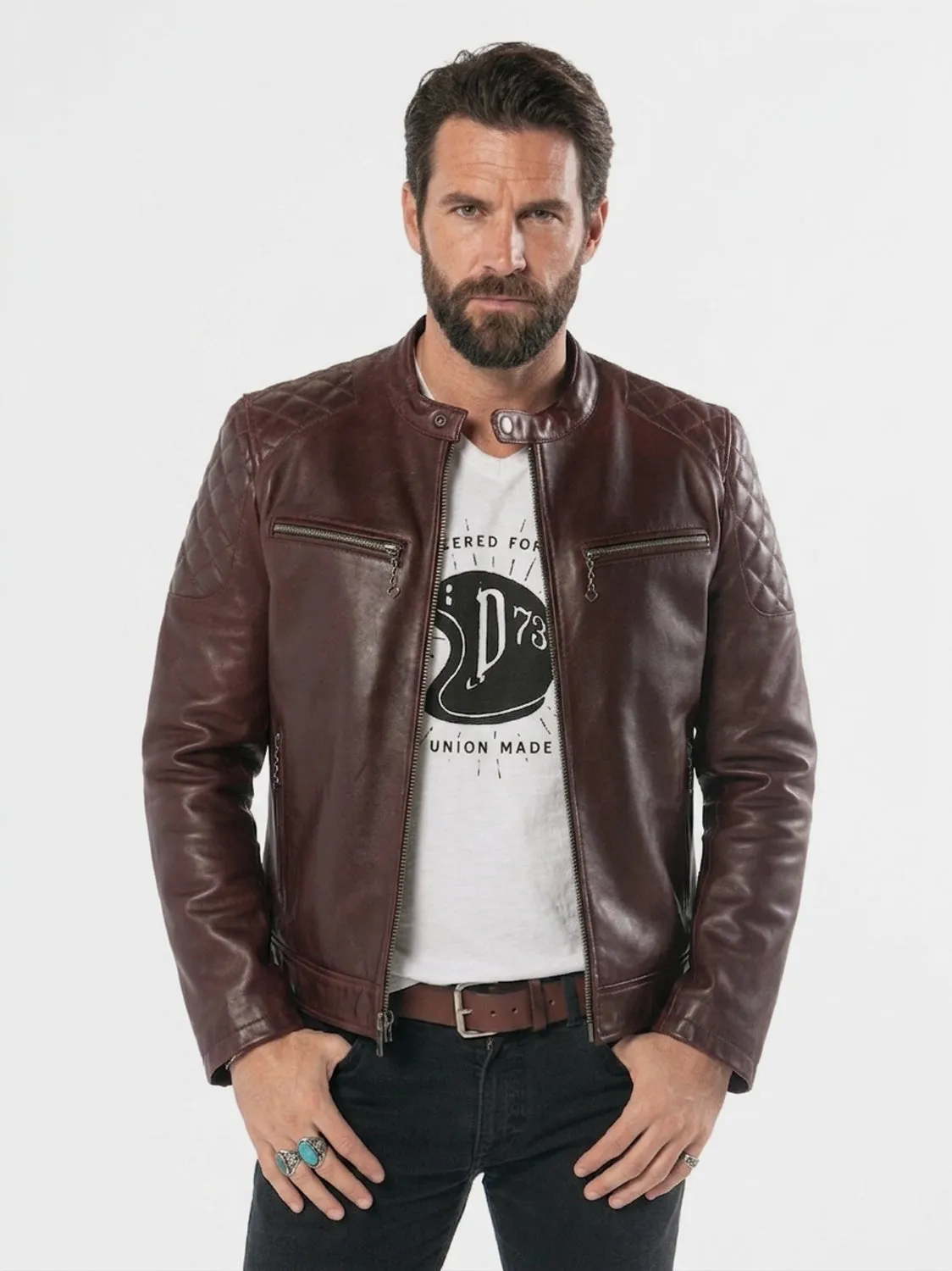 Daytona Cobalt FM-101246 blouson motard homme vachette