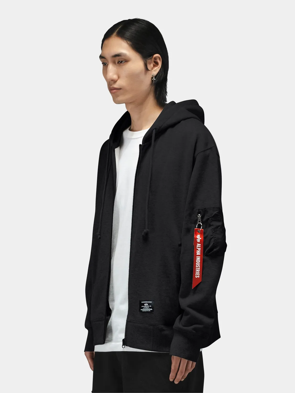 Alpha Industries Utility sweat zippé gris capuche