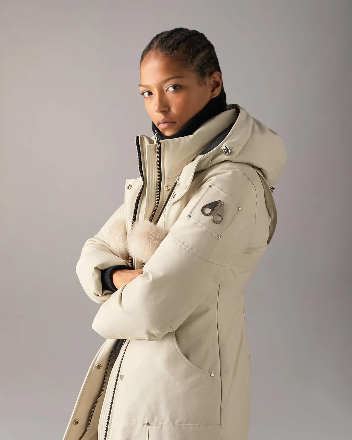 Moose Knuckles Stirling Parka Duvet Femme Albâtre Grand Froid