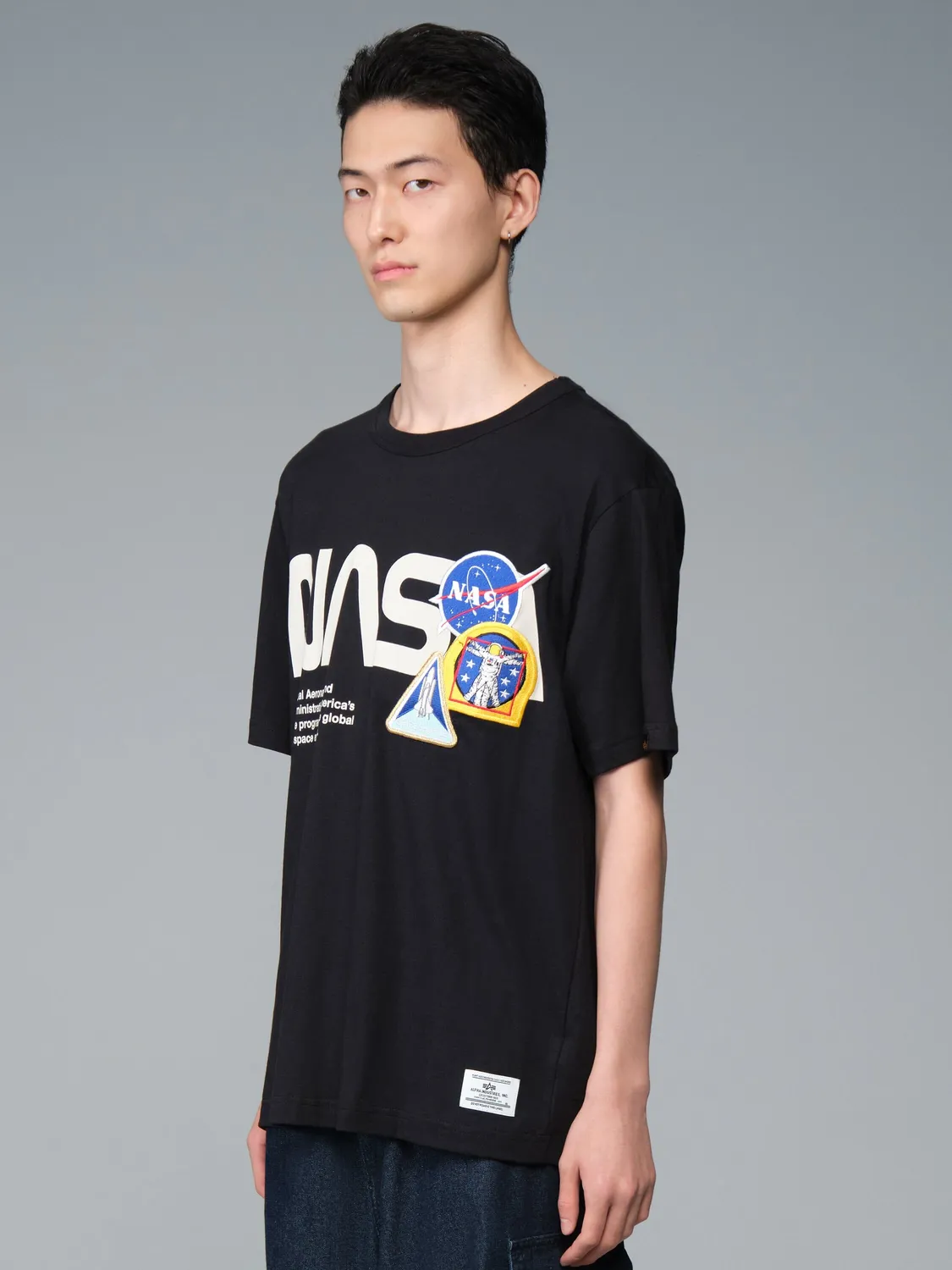 Alpha Industries NASA Galaxy t-shirt coton noir patchs
