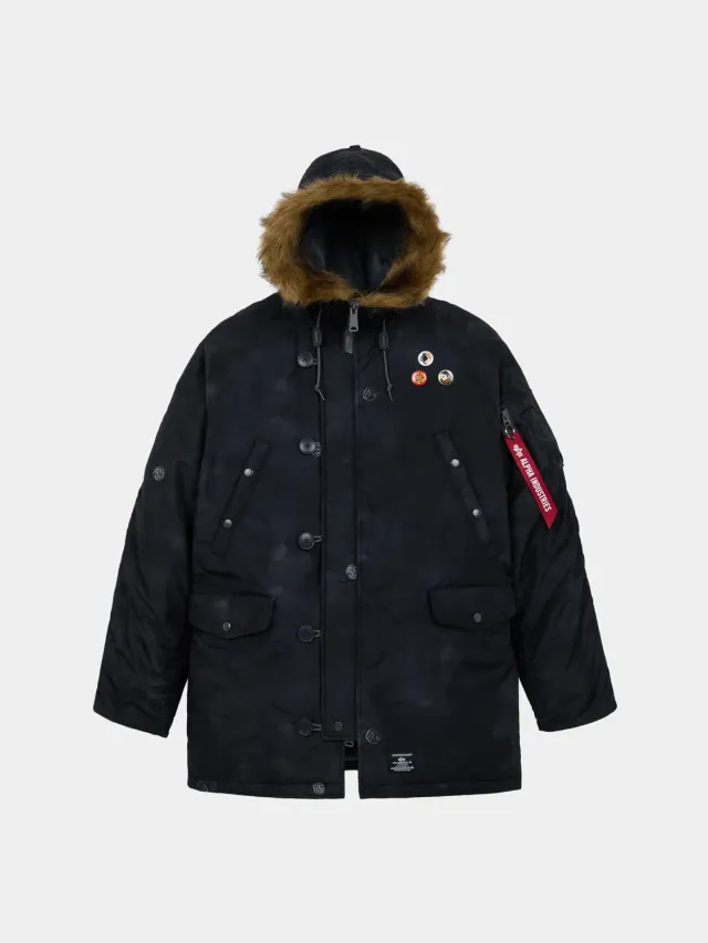 Alpha Industries N-3B Oxford Parka Vintage noir pin