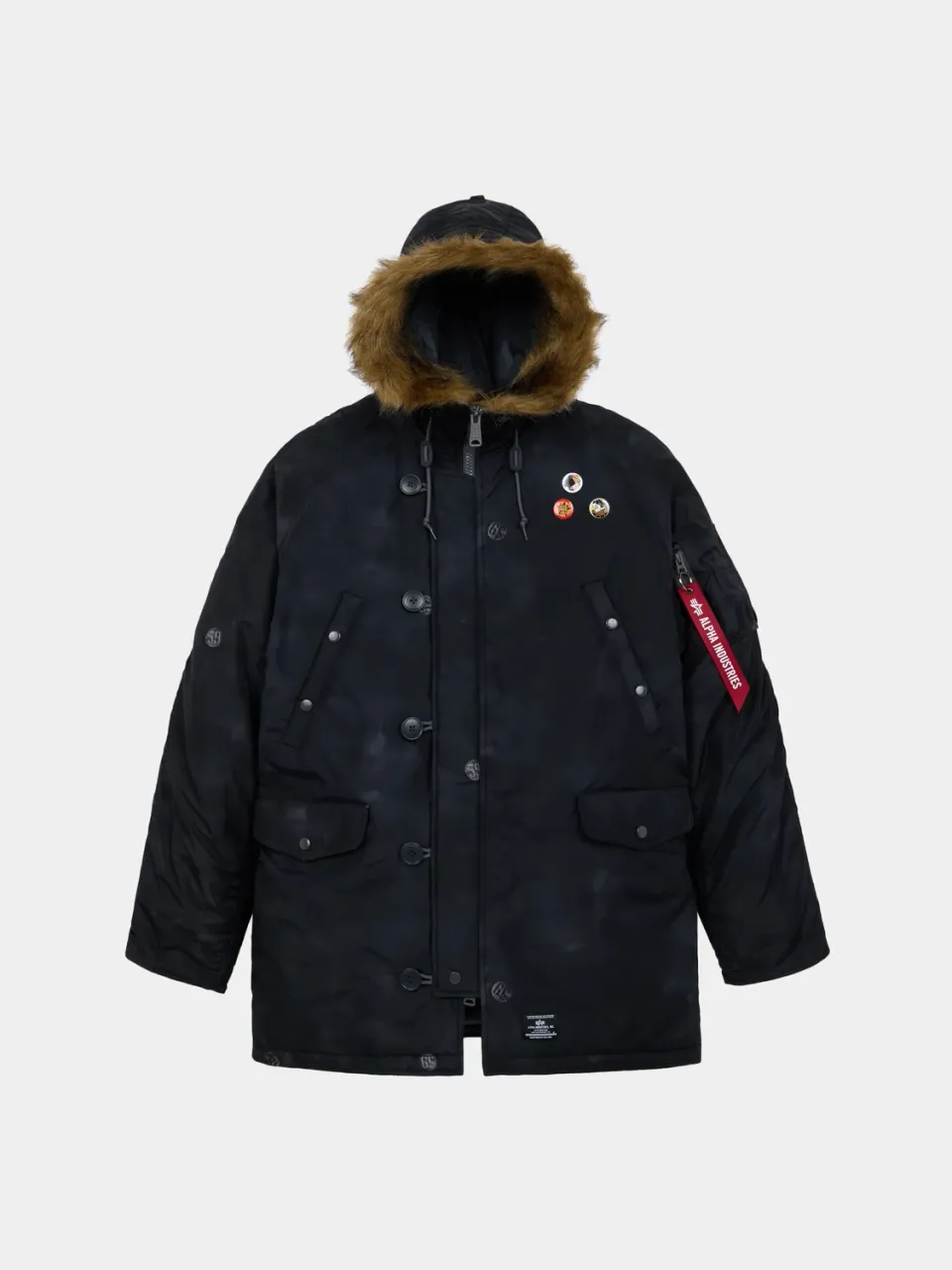 Alpha Industries N-3B Oxford Parka Vintage noir pin