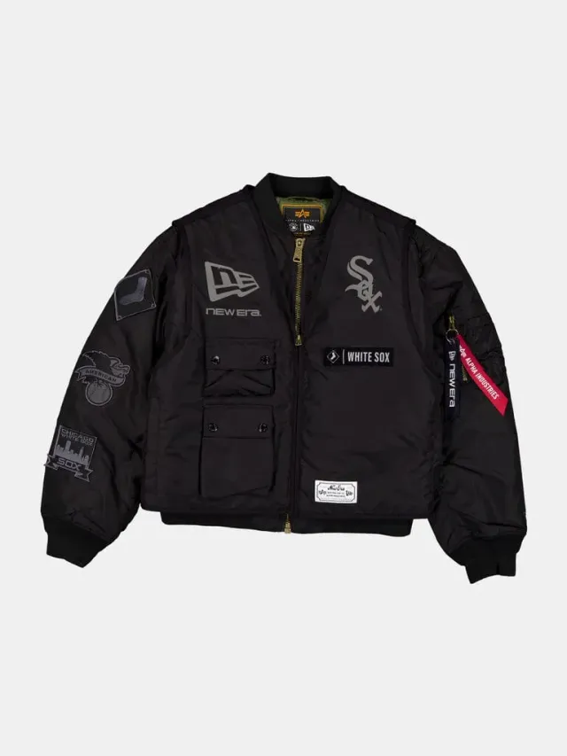 Alpha Industries MA-1 White Sox blouson noir avec gilet