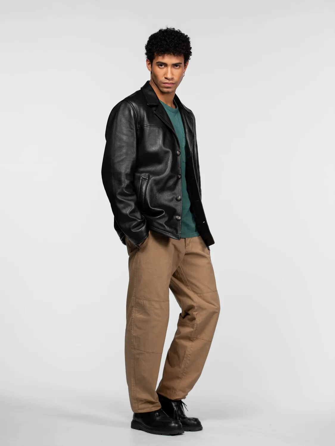 Daytona Dodge veste cuir homme noir agneau regular