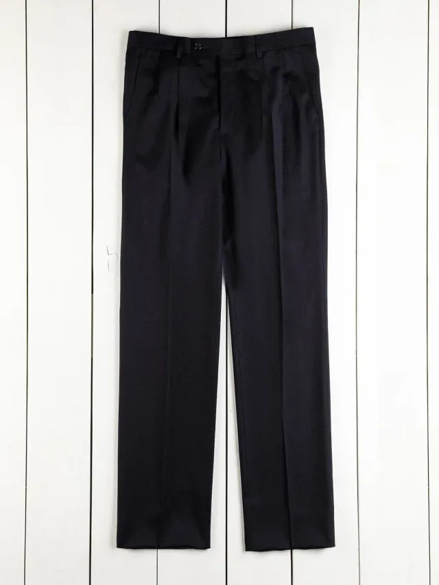Hollington Luca pantalon à plis laine extensible bleu marine