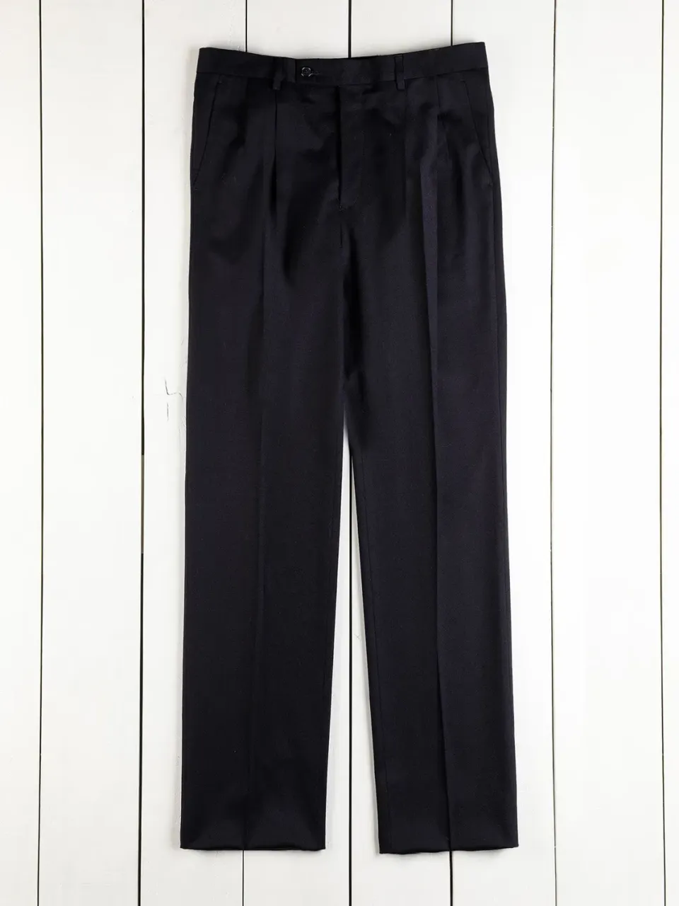 Hollington Luca pantalon à plis laine extensible bleu marine