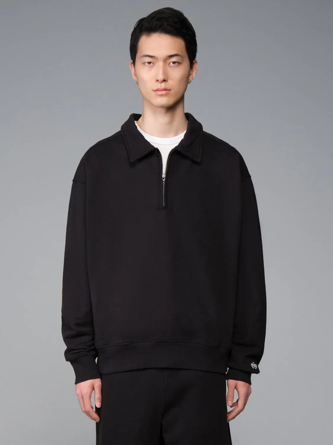 Alpha Industries Essential sweat quarter zip noir coton