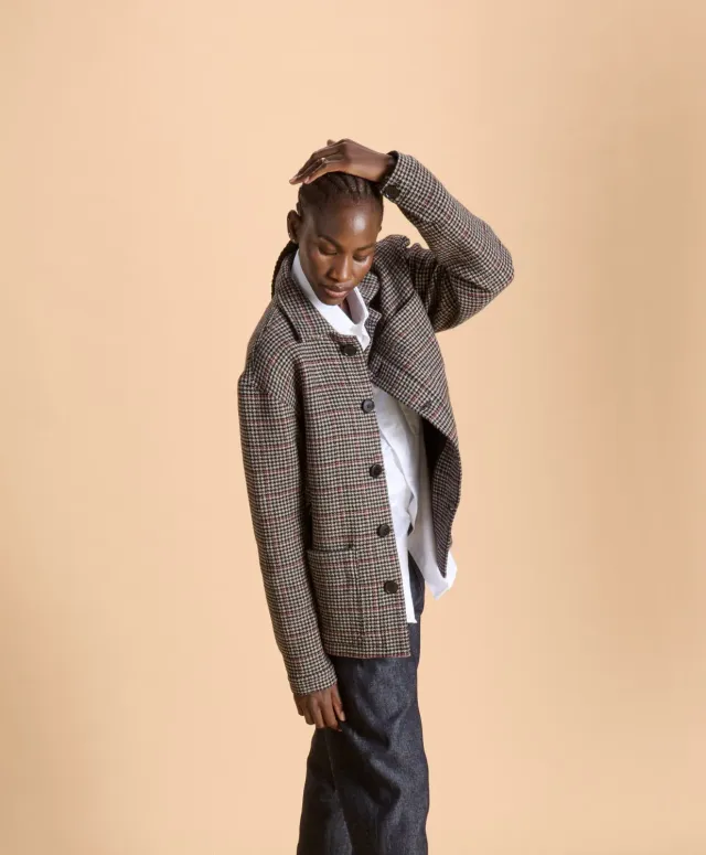 SOUBACQ Le Bleu Lenno veste de travail pied-de-poule
