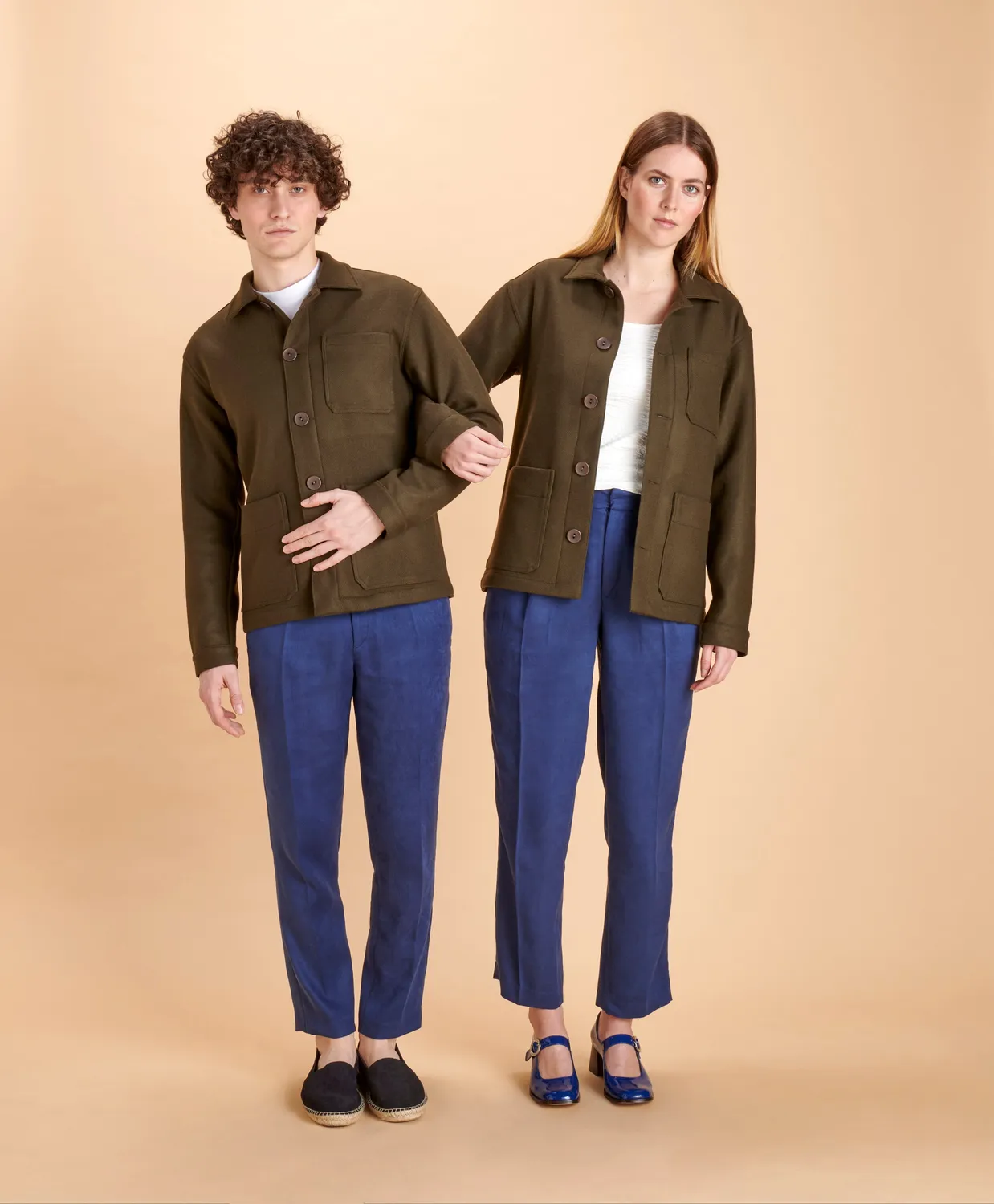 Soubacq Le Bleu Mull veste drap de laine léger