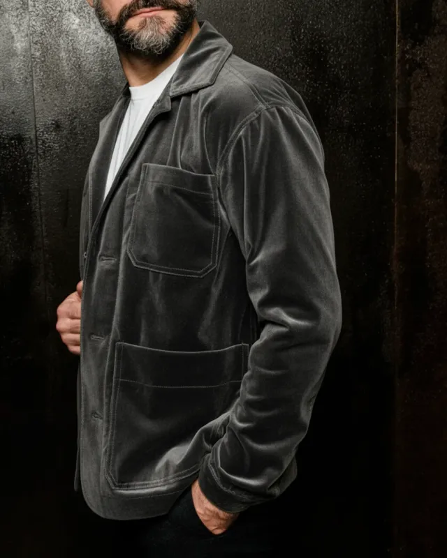 Soubacq Nocturne veste velours bleue