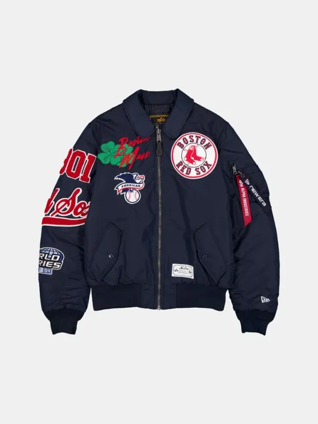 Alpha Industries MA-1 Red Sox bomber navy nylon