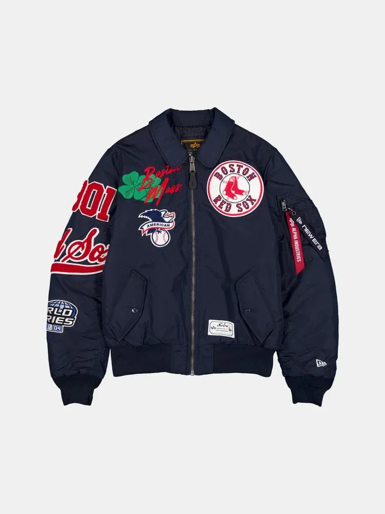 Alpha Industries MA-1 Red Sox bomber navy nylon