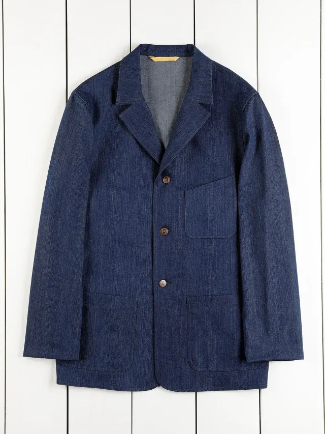 Hollington Château veste denim extensible fabric washed