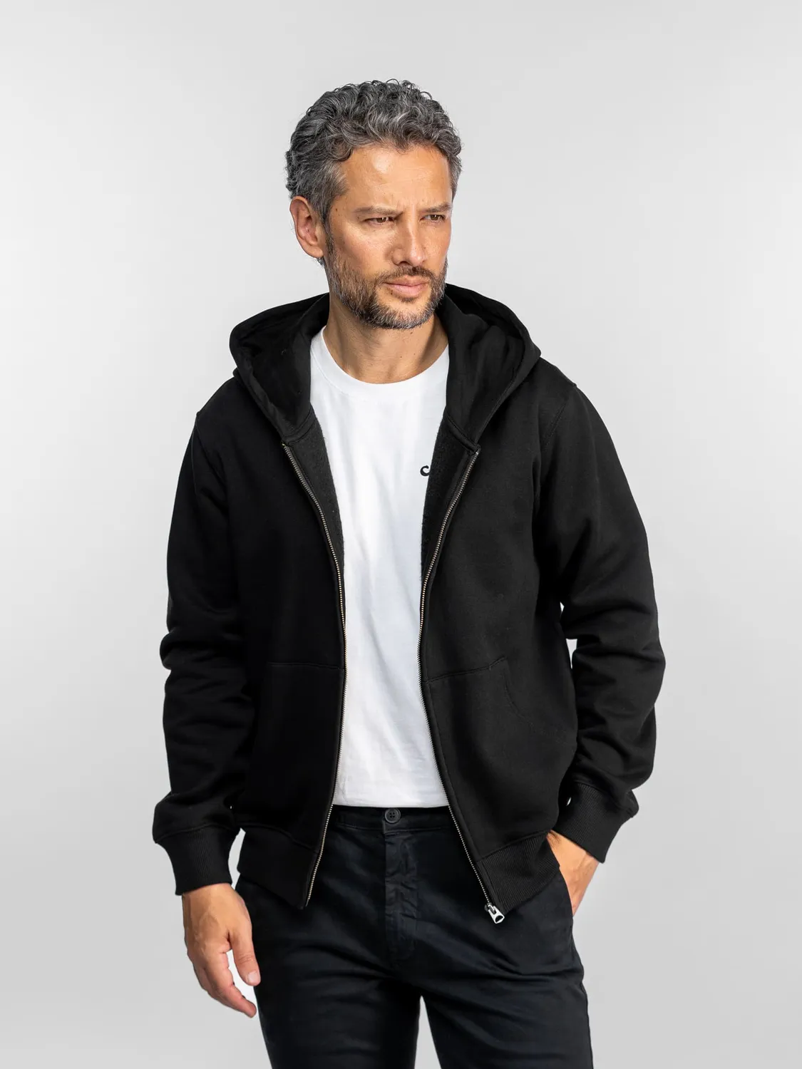 Daytona Trustco sweat capuche moto zippé noir