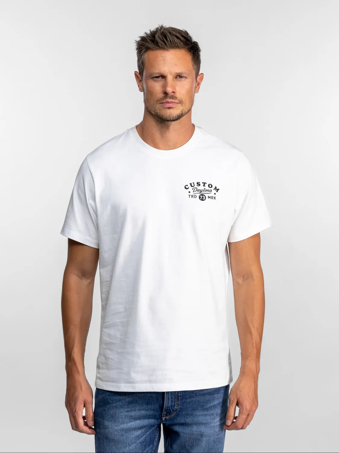 DAYTONA Custom work t-shirt coton noir stone wash