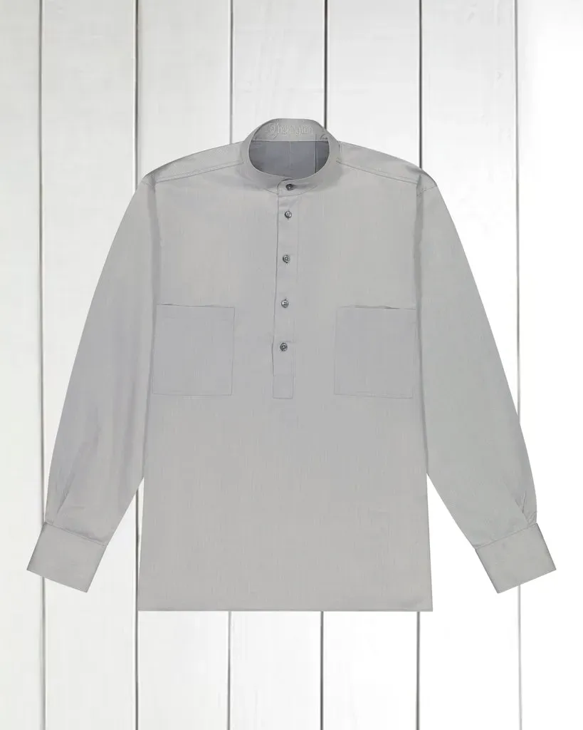 Hollington chemise coton col mao granite