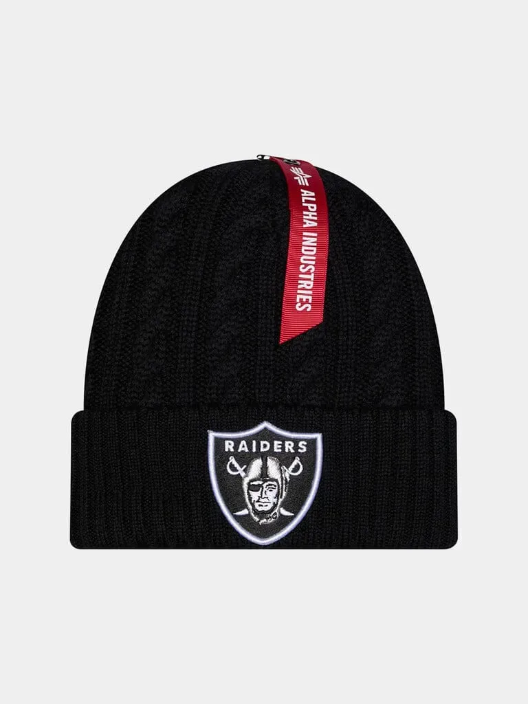 Alpha Industries Raiders Beanie noir laine mérinos