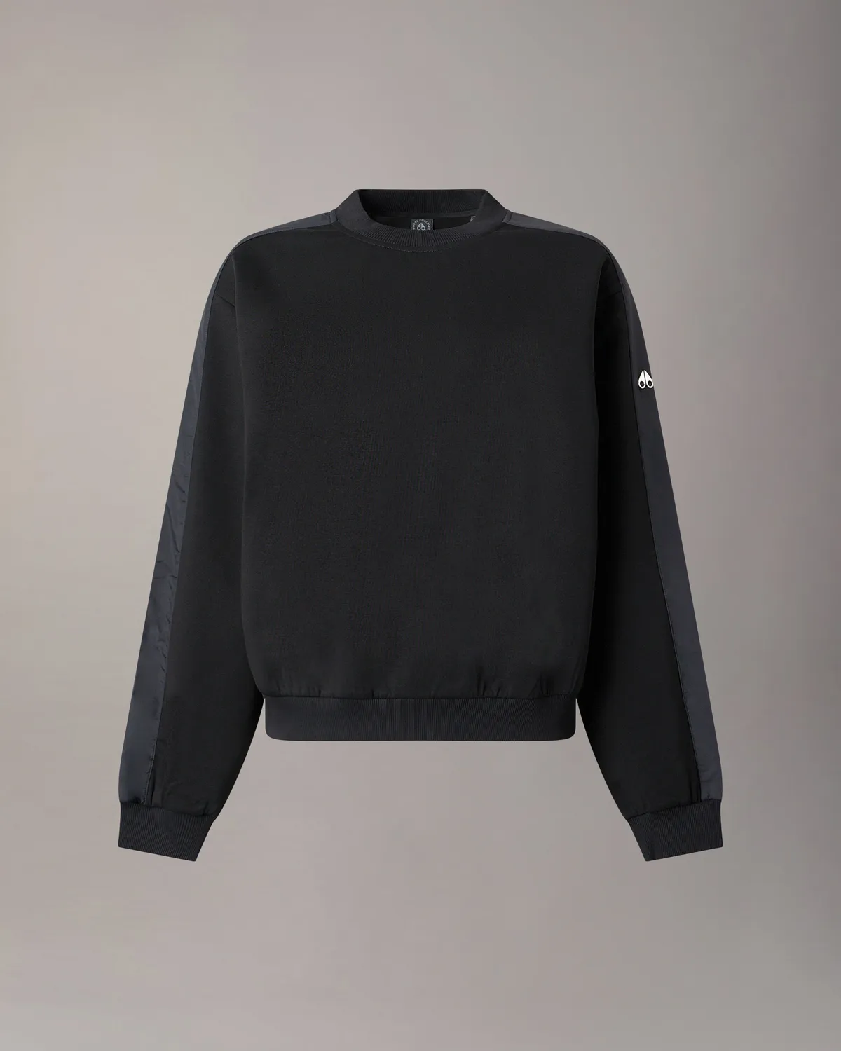Moose Knuckles Mixed Media Crewneck sweat noir technique