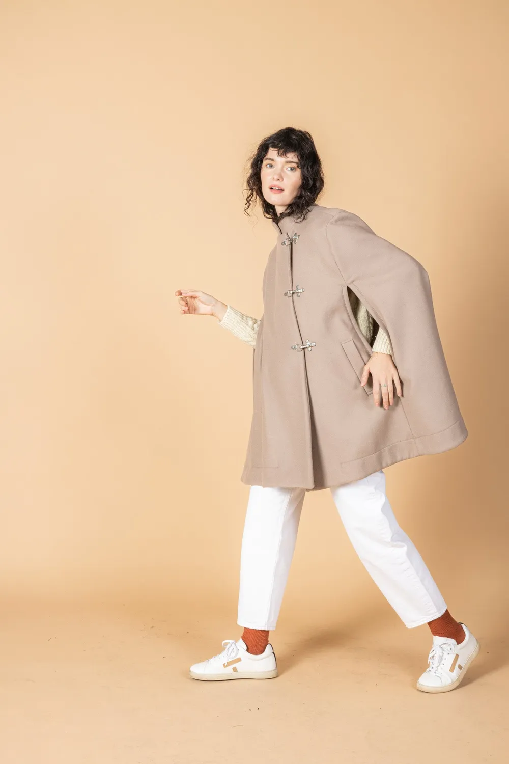 Soubacq Odeon cape laine alpaga beige