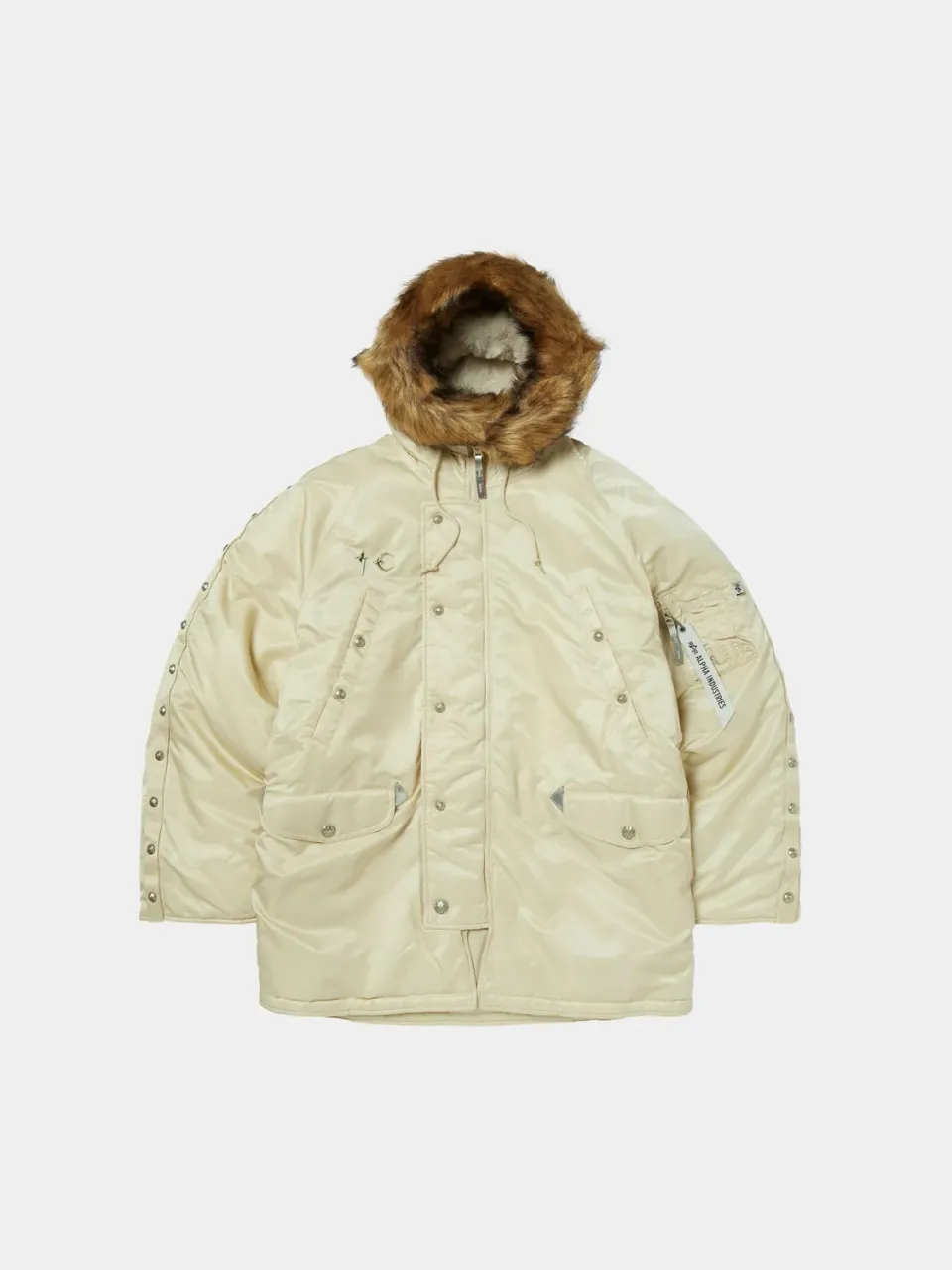 Alpha Industries Thug Club N-3B parka vintage white nylon