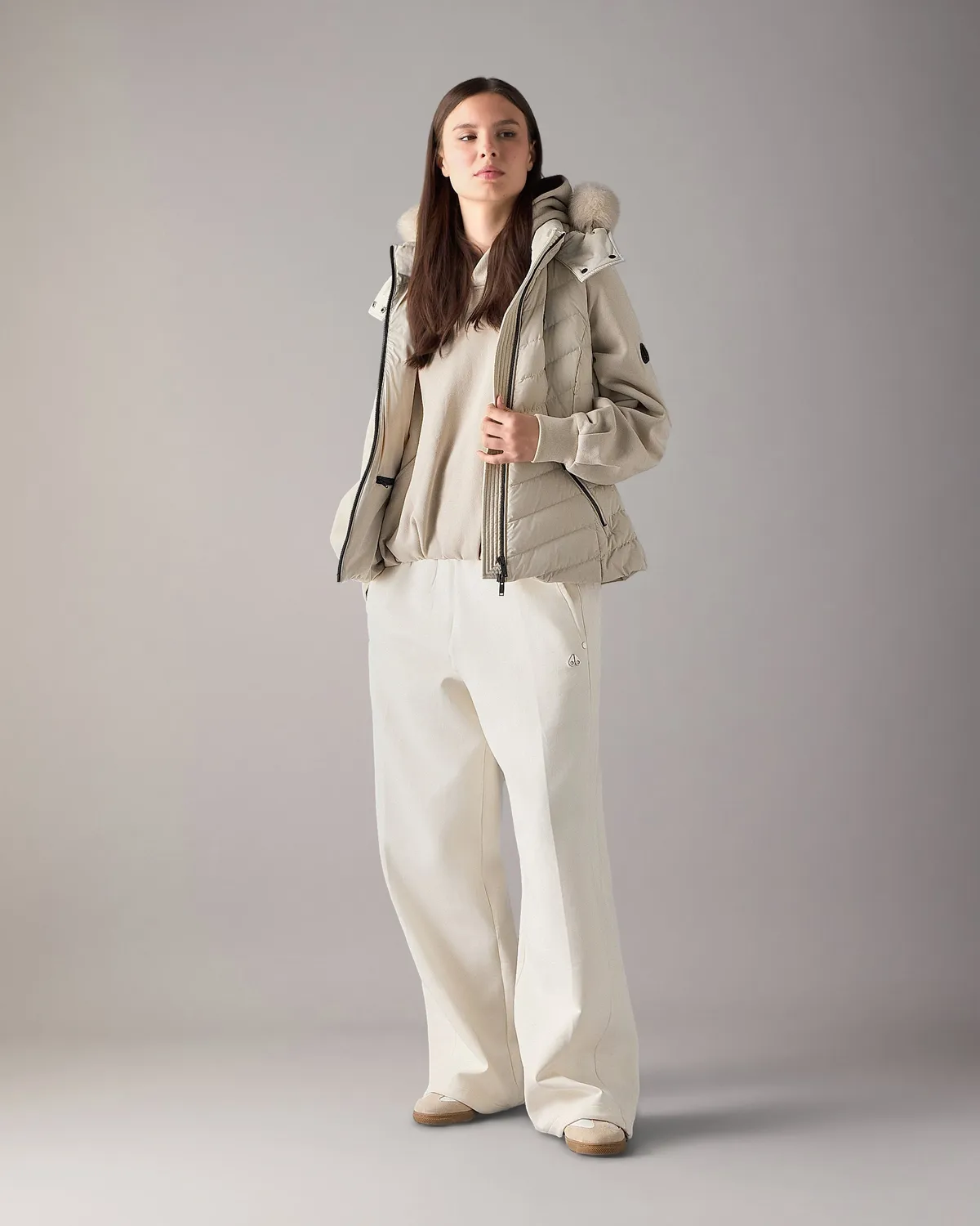 Moose Knuckles Elora gilet duvet alabaster femme