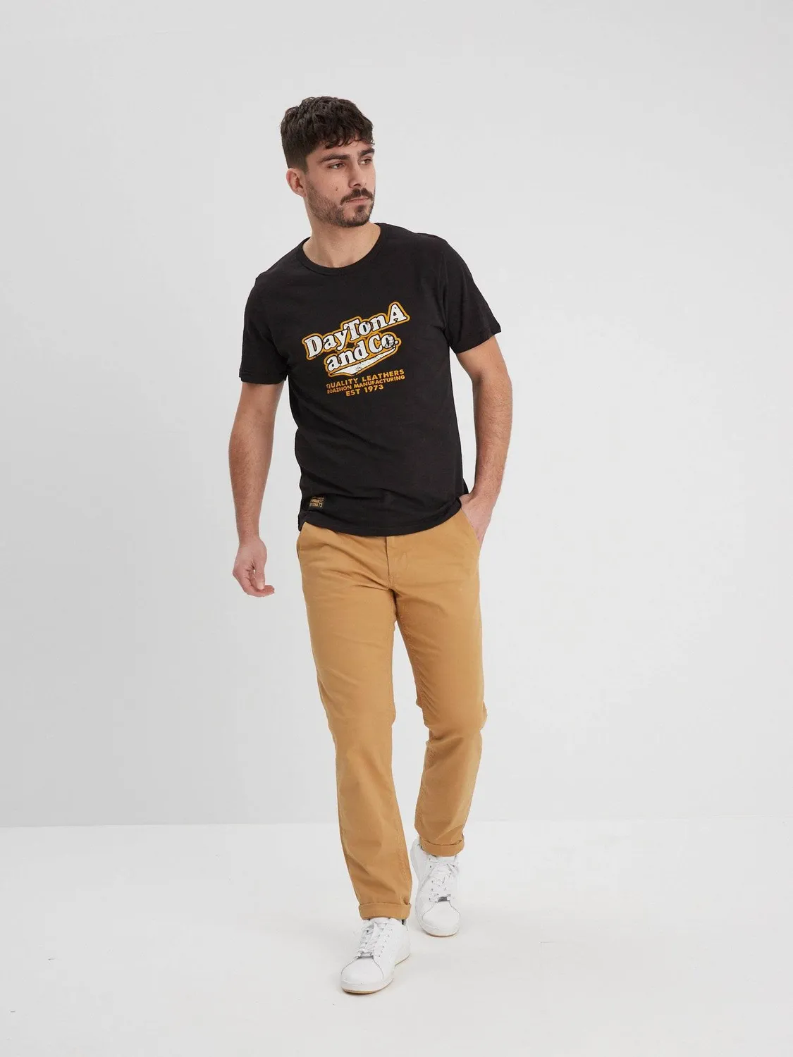 Daytona Broken pantalon chino homme noir coton doux