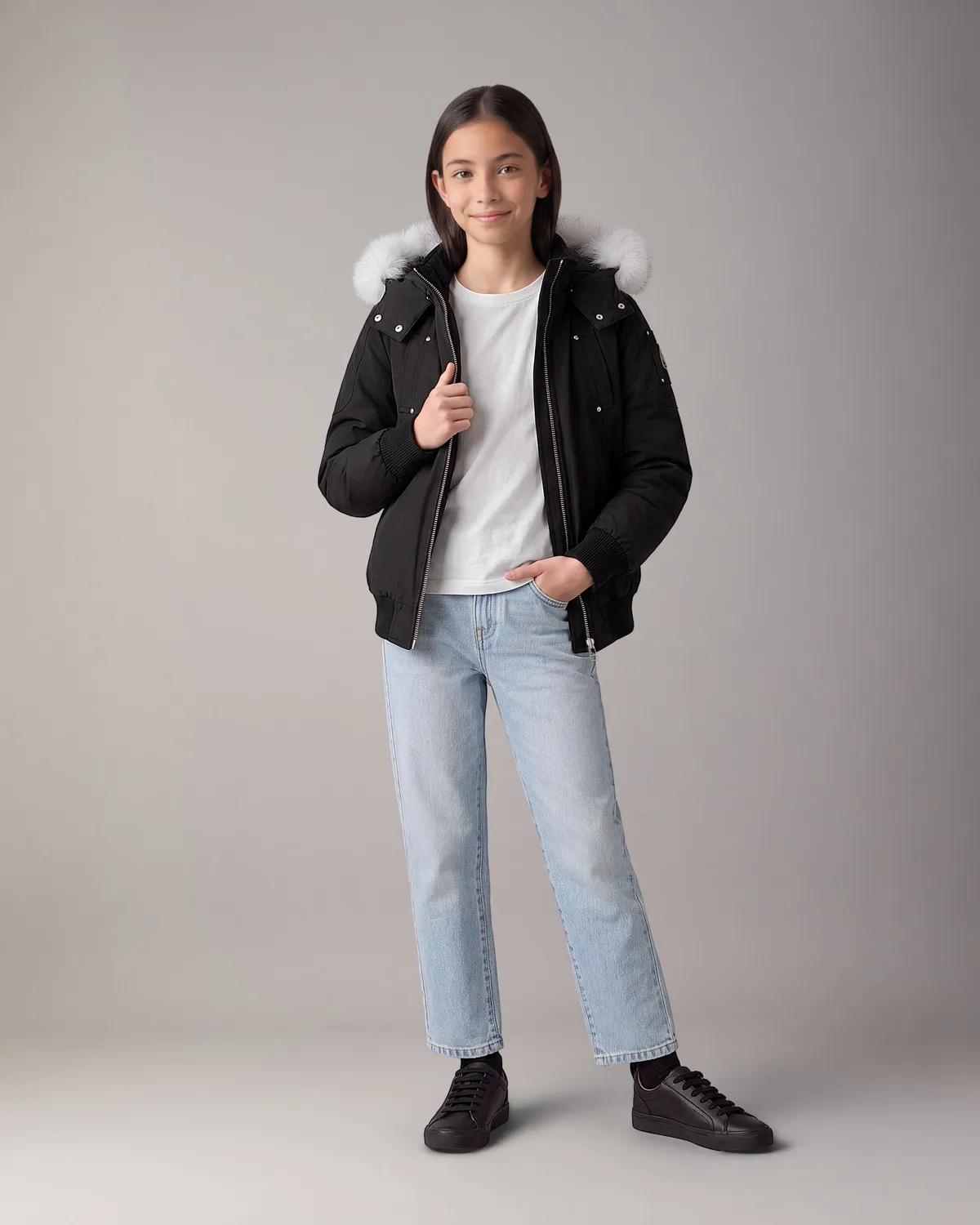 Moose Knuckles Original Down Bomber blouson noir duvet enfant