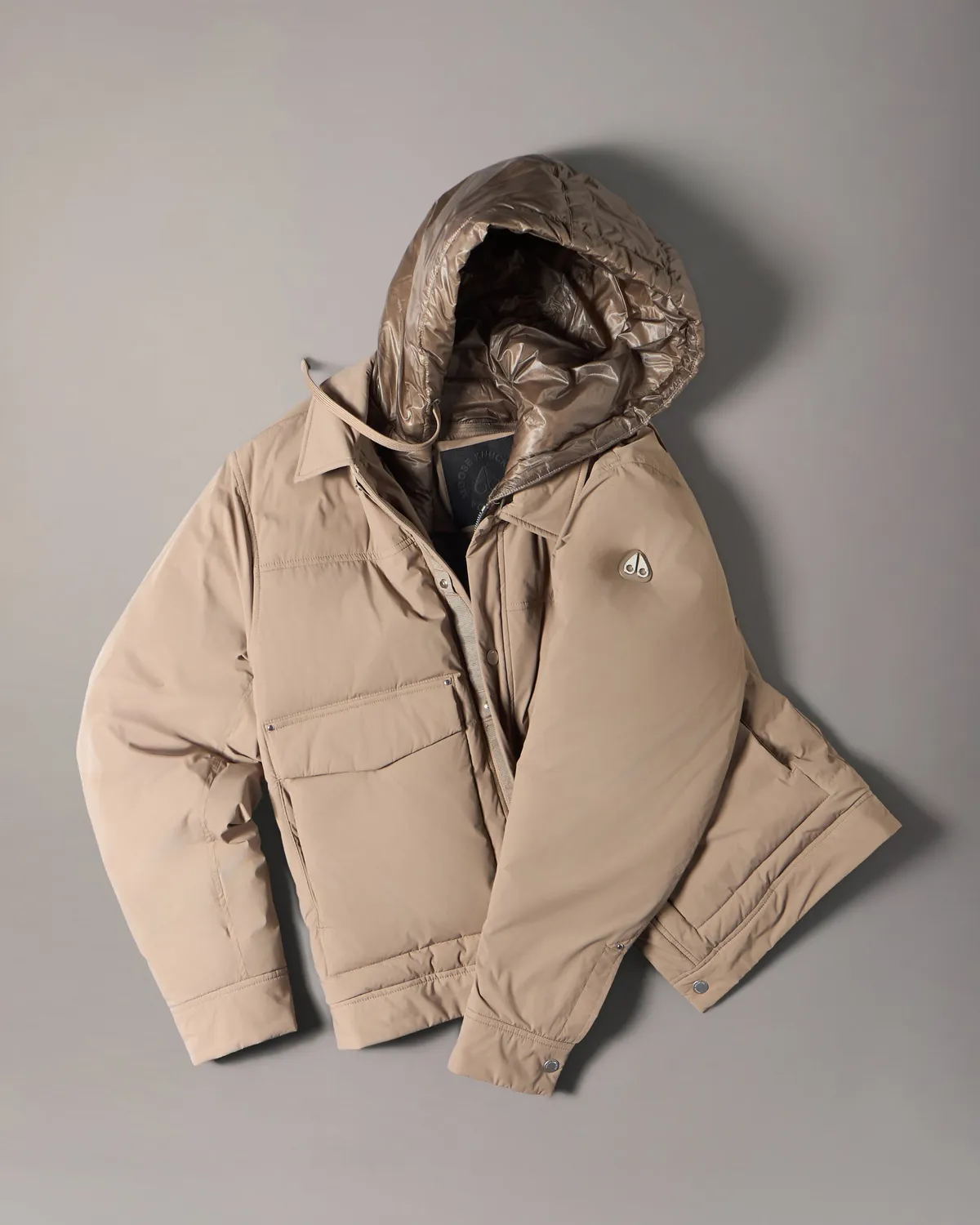 Moose Knuckles Brixton veste trucker grise duvet