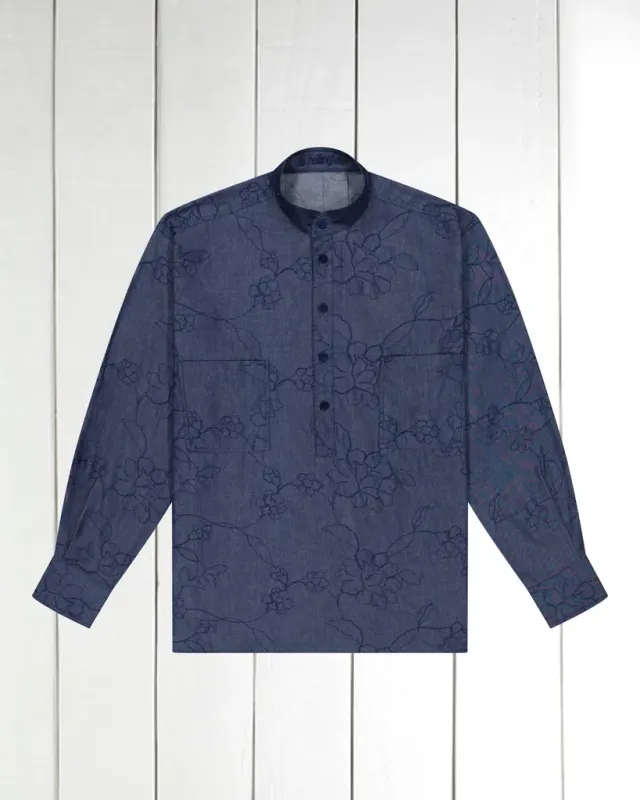 Hollington Fancy Denim chemise col mao denim