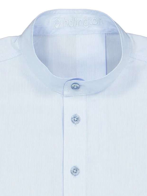 Hollington chemise col mao coton ciel
