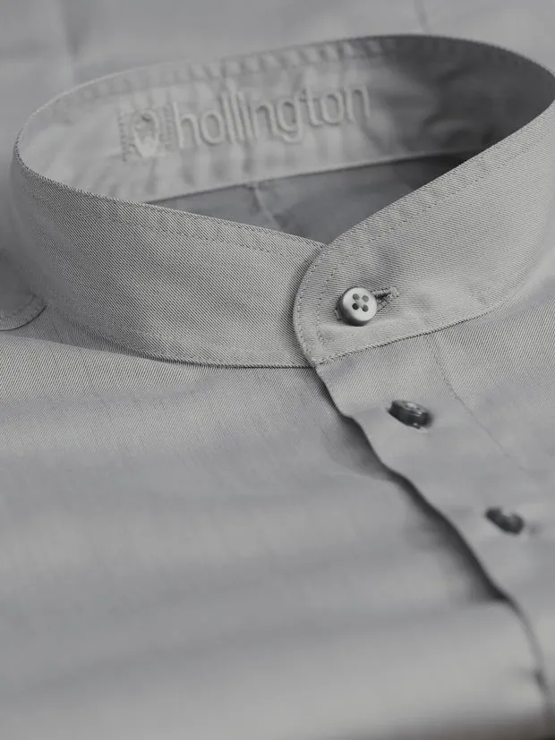 Hollington chemise coton col mao granite
