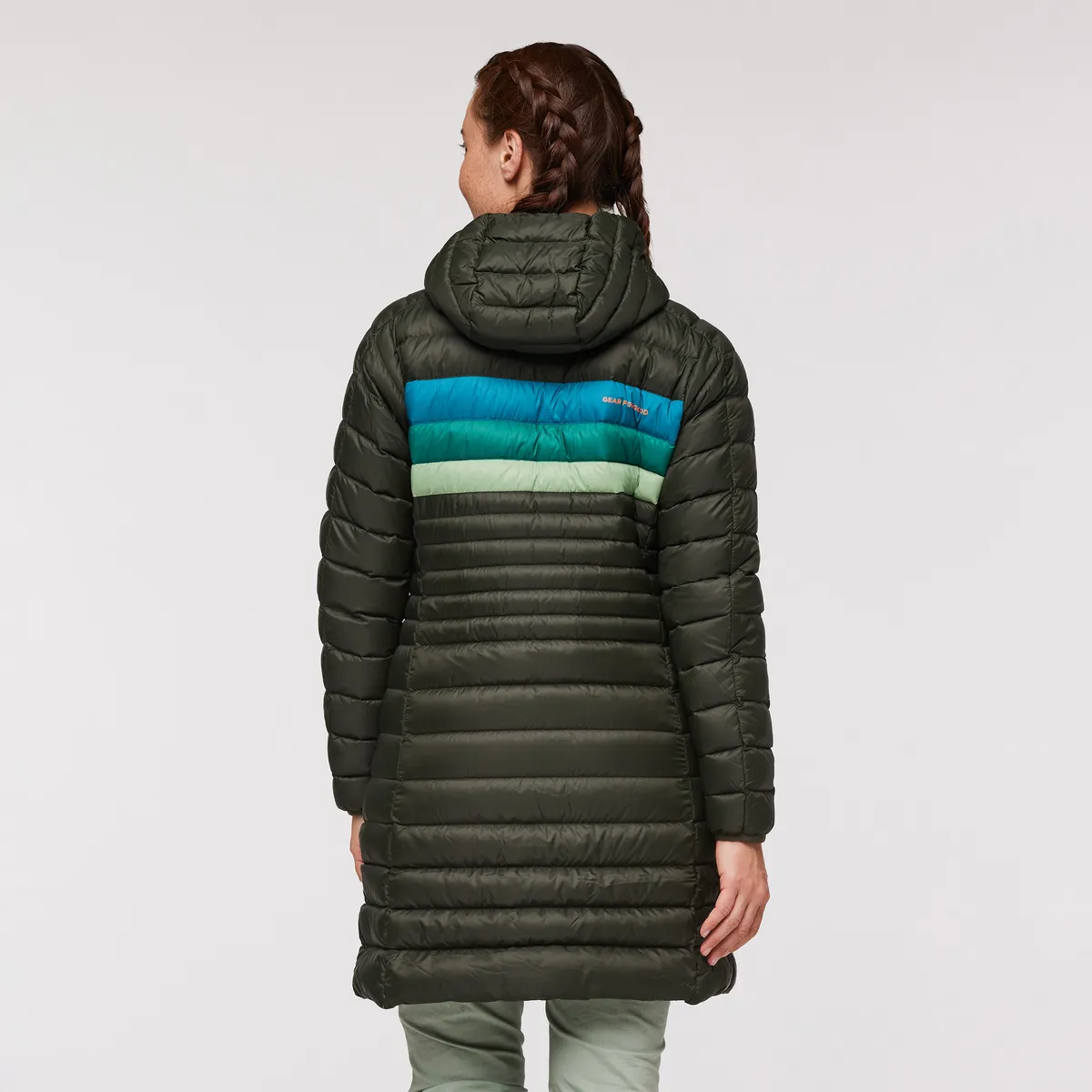 Cotopaxi Fuego parka femme duvet 800 Graphite rayé