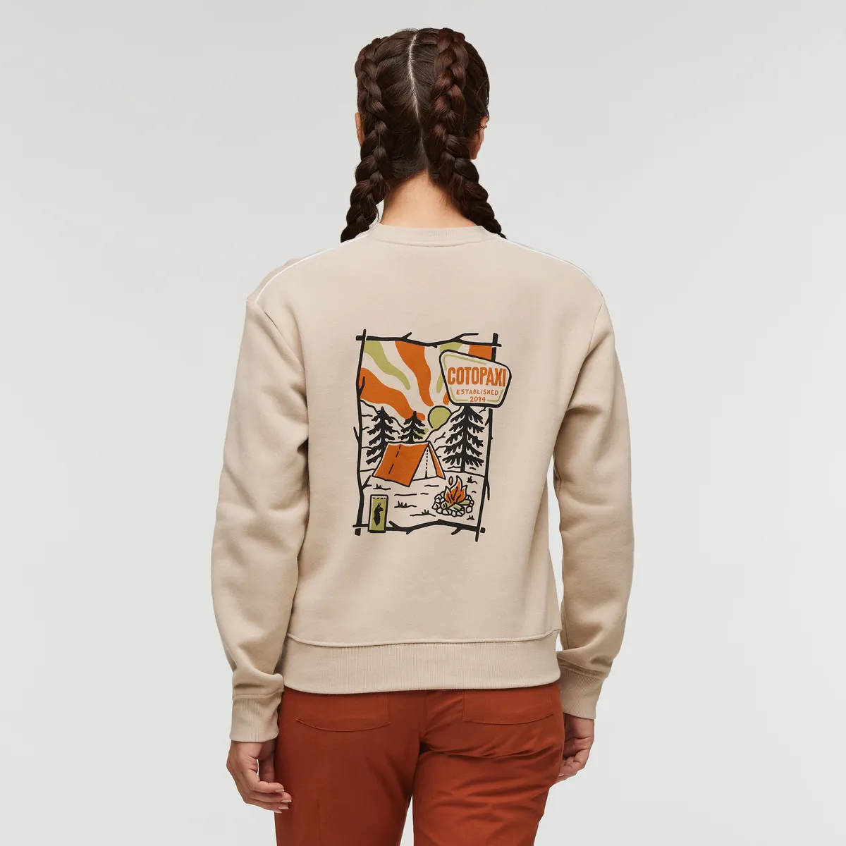 Cotopaxi Camp Life Crew sweat femme Oatmeal coton bio