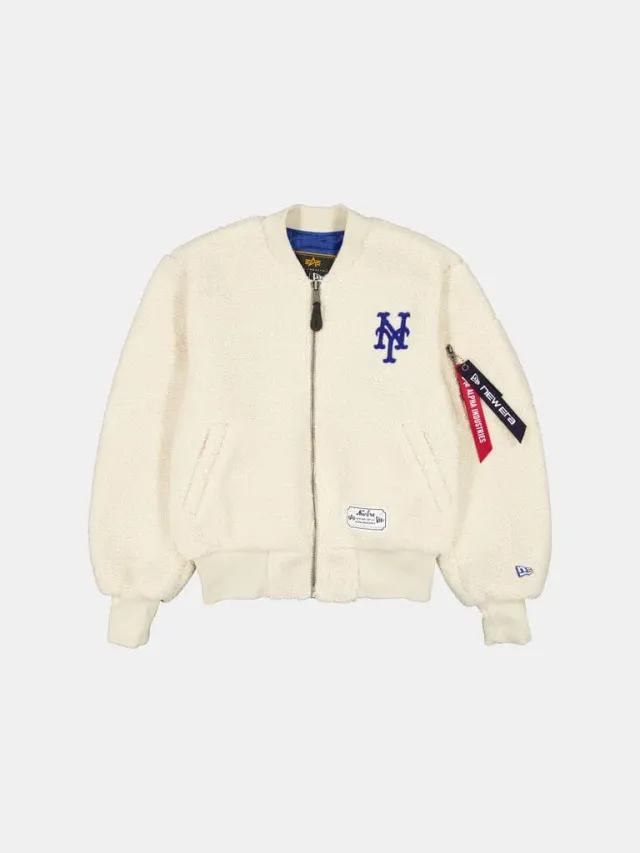 Alpha Industries Mets MA-1 Sherpa bomber femme cream royal doux
