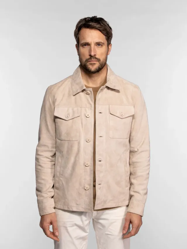 DAYTONA Windham veste suédine cuir chèvre col chemise