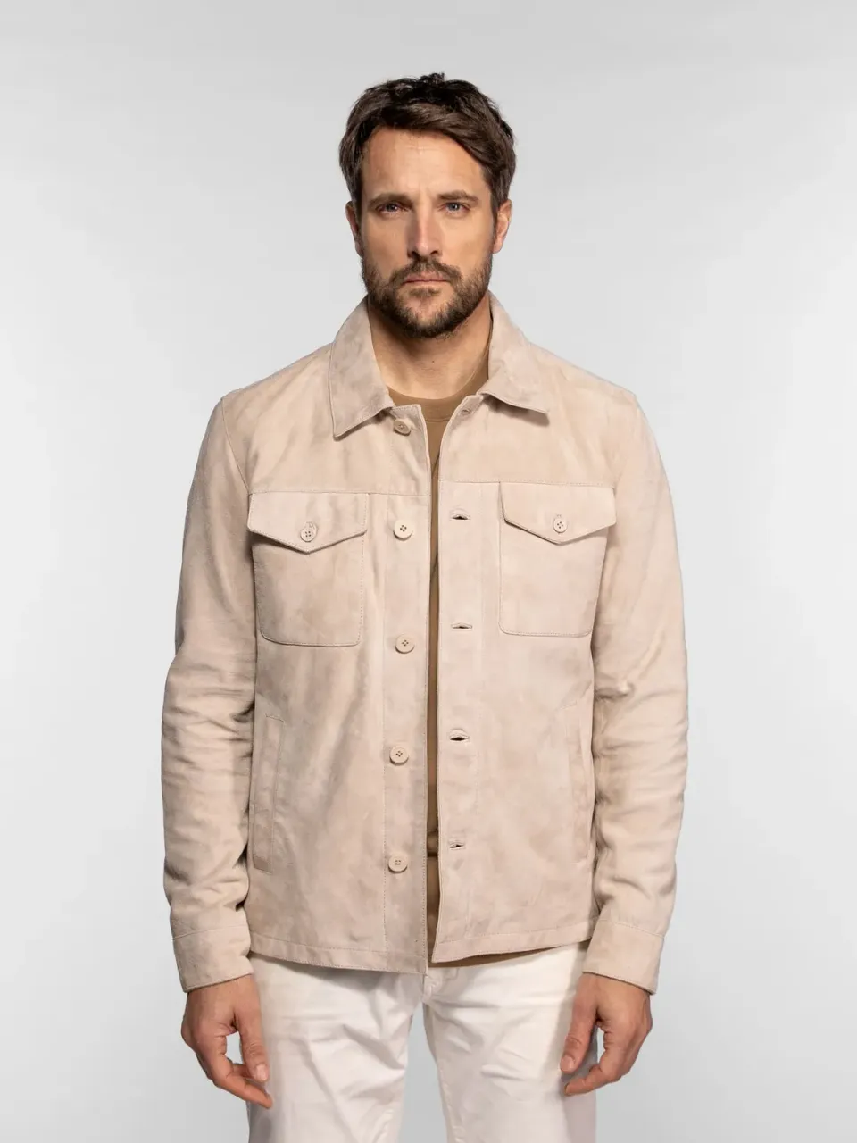DAYTONA Windham veste suédine cuir chèvre col chemise