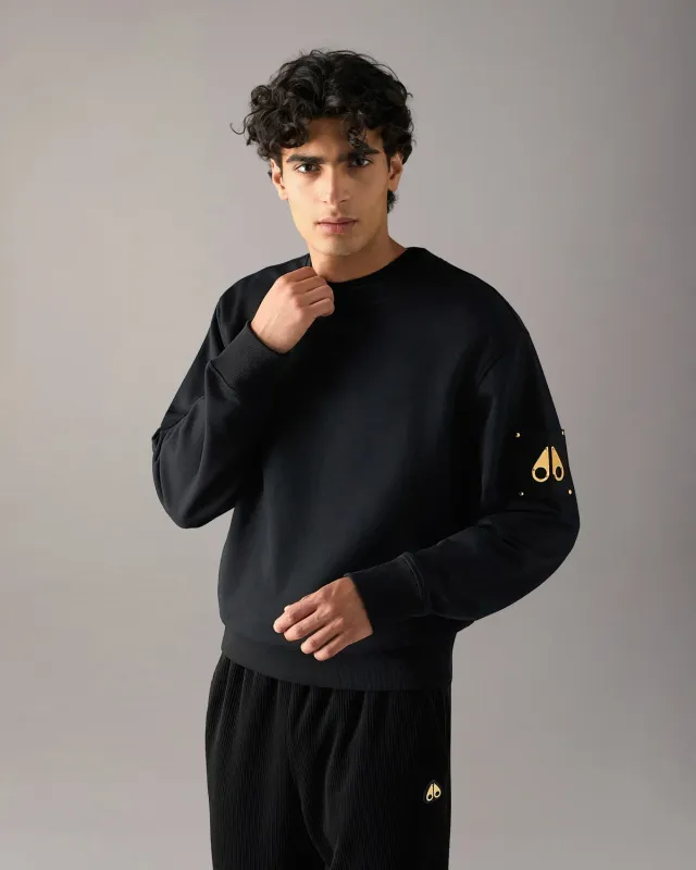 Moose Knuckles Gold Series Hartsfield Sweatshirt noir col rond