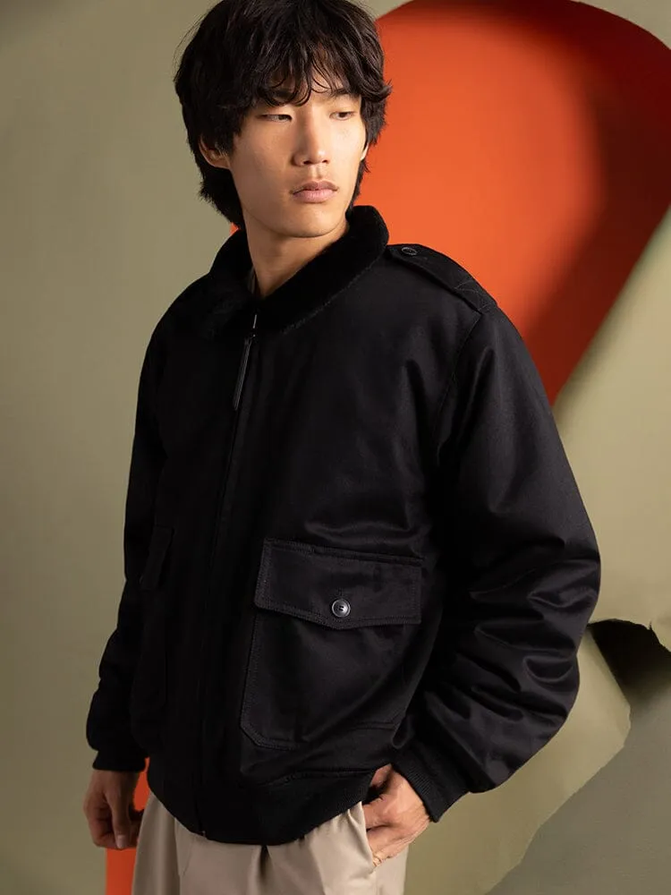 Alpha Industries B-10 bomber noir coton satiné