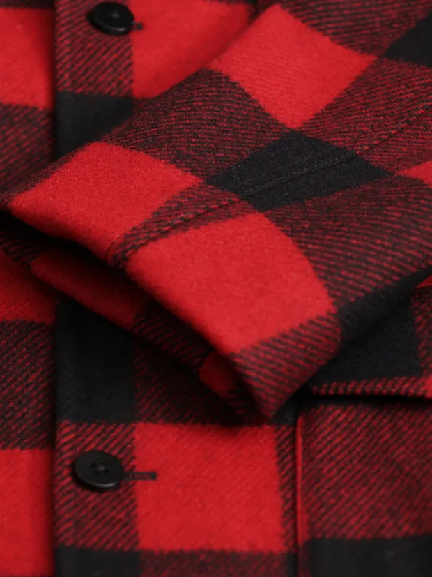 Hollington veste Odéon laine carreaux noir rouge préco