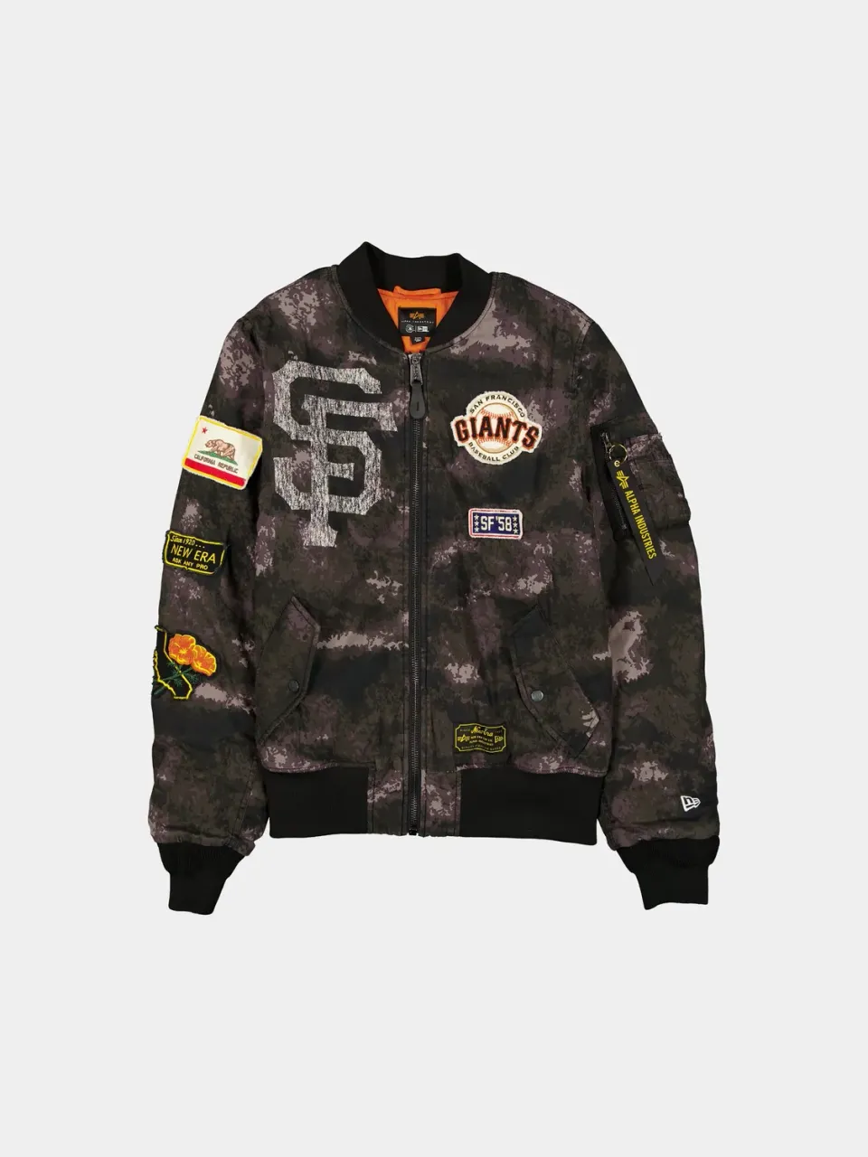 Alpha Industries x Giants MA-1 bomber Black Camo réversible