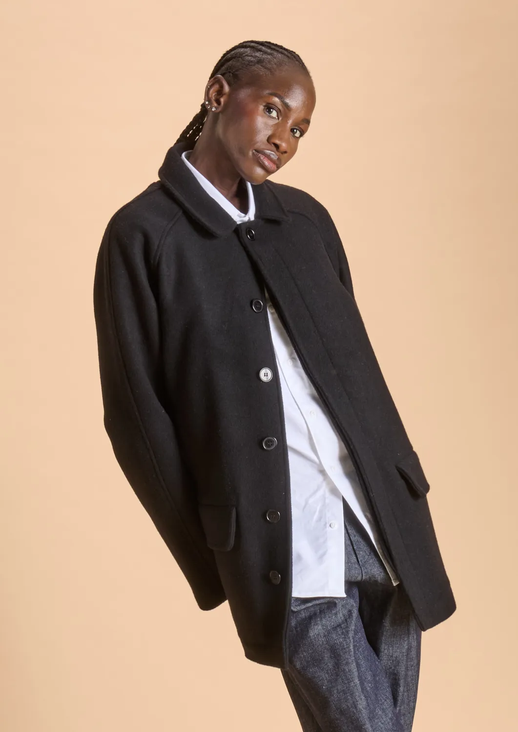 SOUBACQ Trench Vendôme trench laine noir