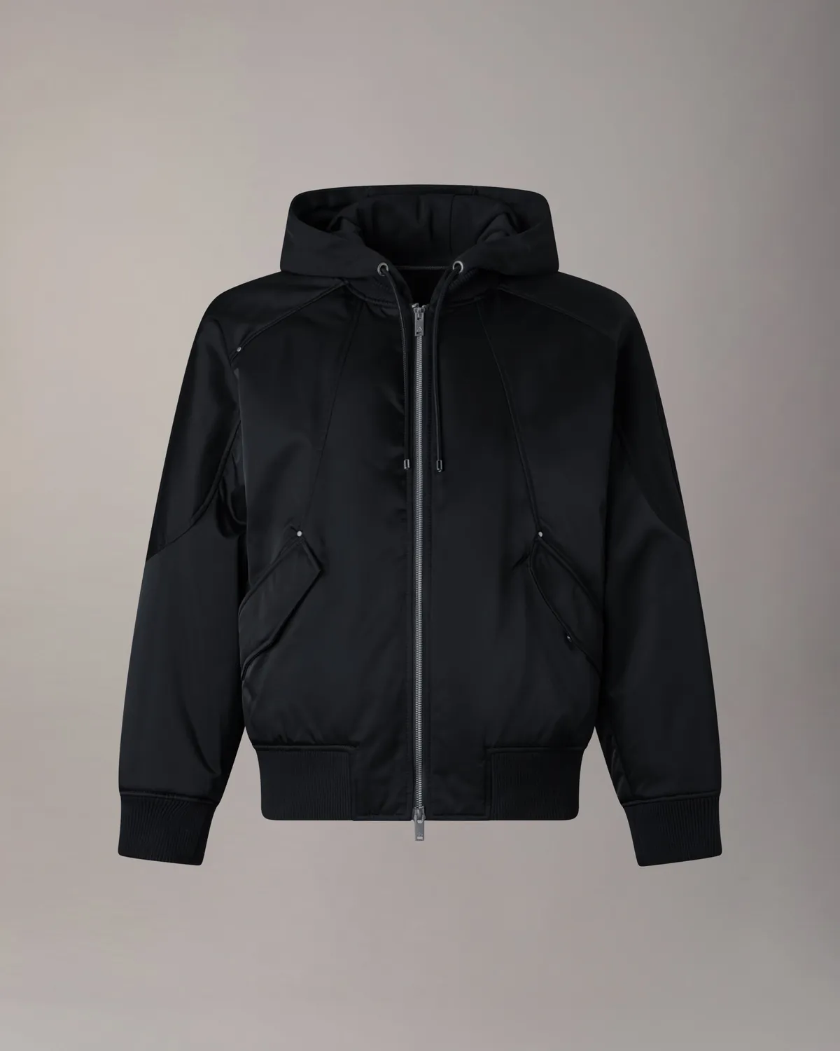 Moose Knuckles Georgie bomber satin noir brillant