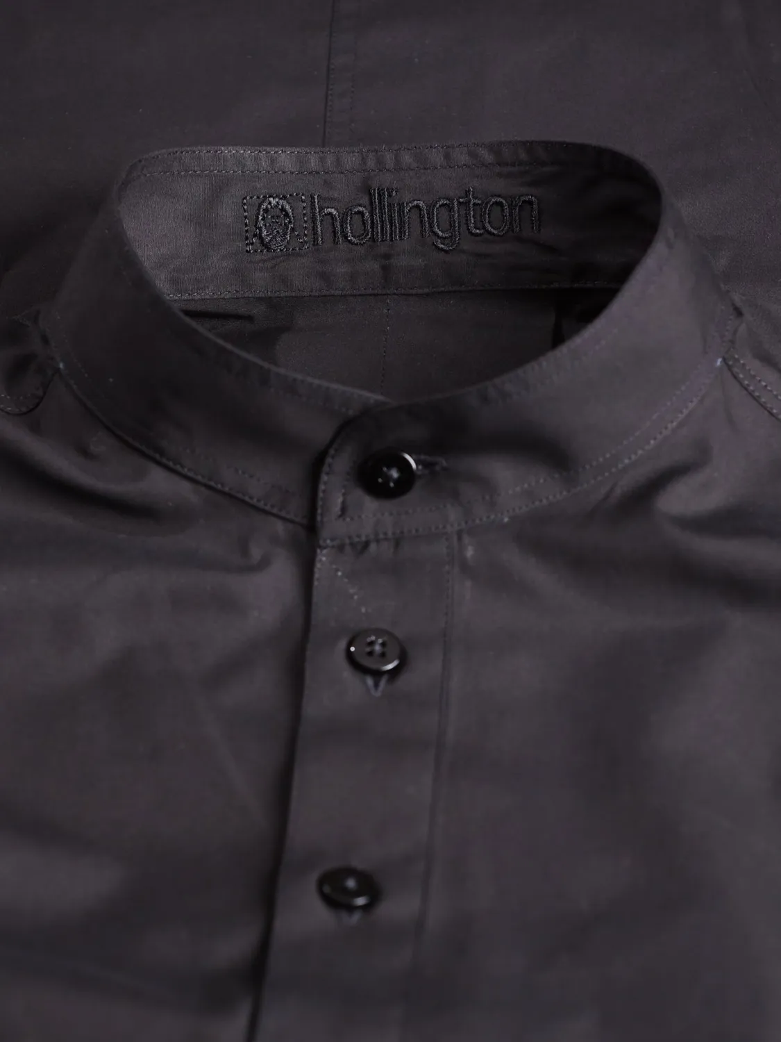 Hollington chemise col mao popeline noire taille XL