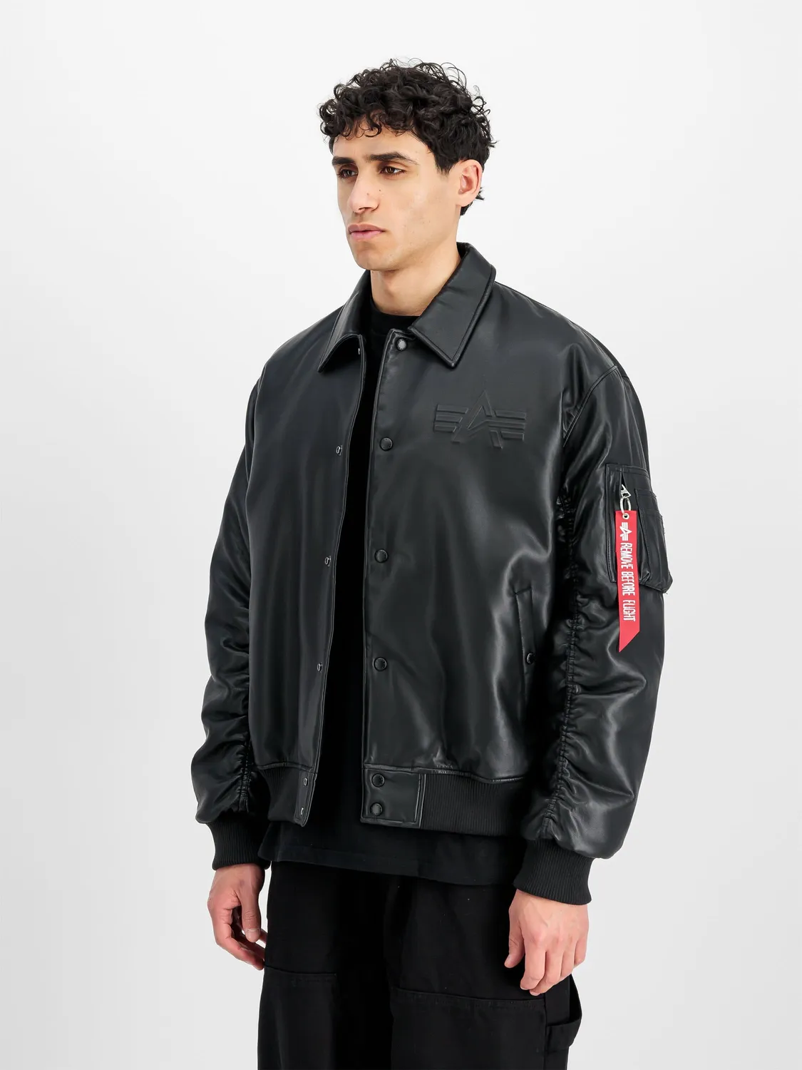 Alpha Industries PU College blouson noir similicuir