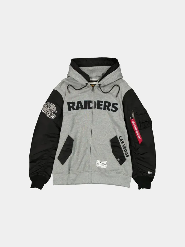 Alpha Industries Raiders MA-1 hoodie zip noir coton