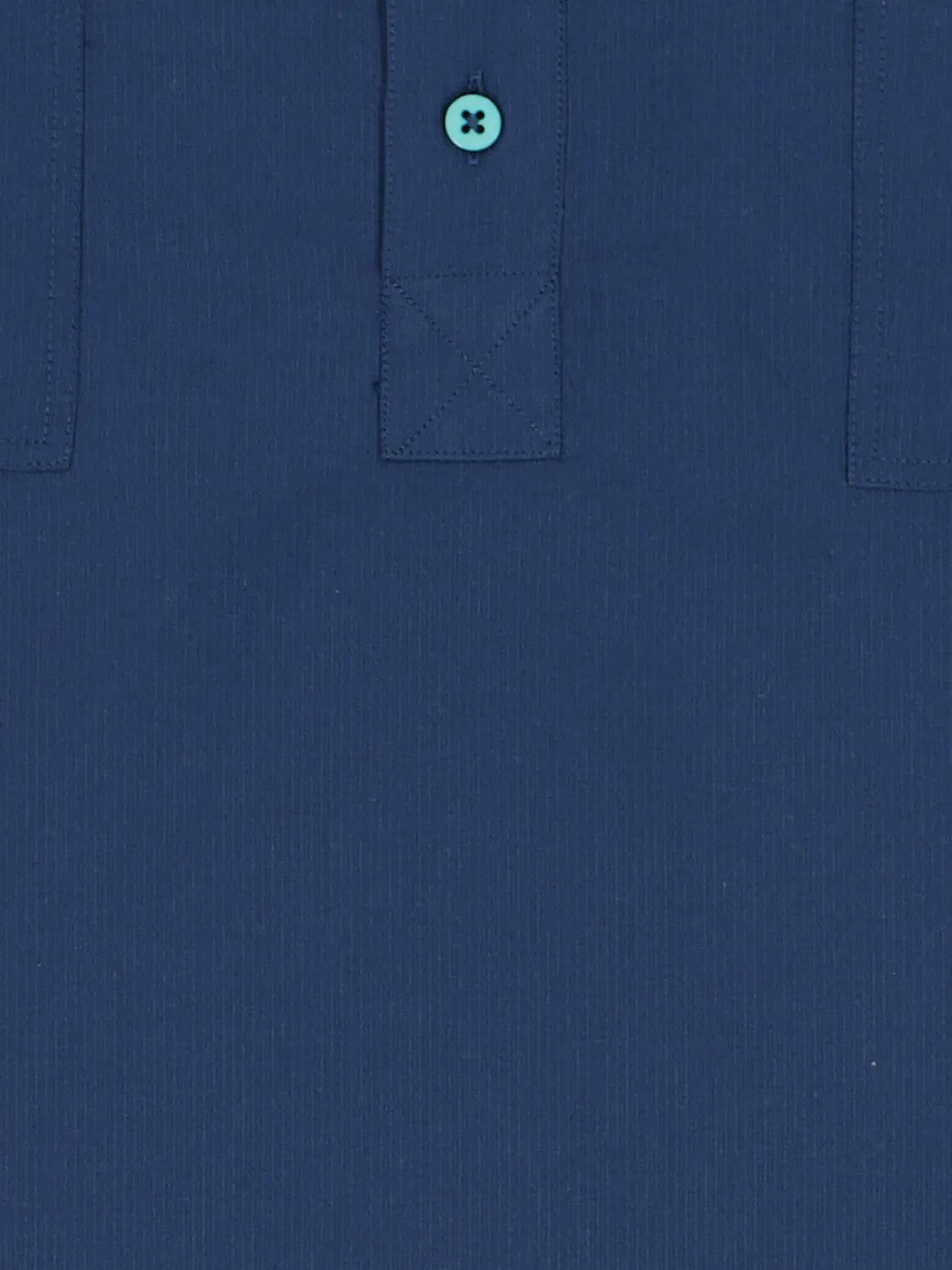 Hollington Deauville chemise coton marine col mao manches courtes