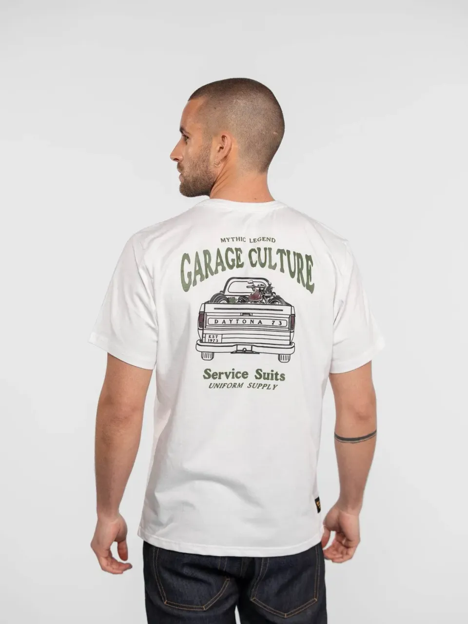Daytona Jerry t-shirt homme Black coton peigne delave