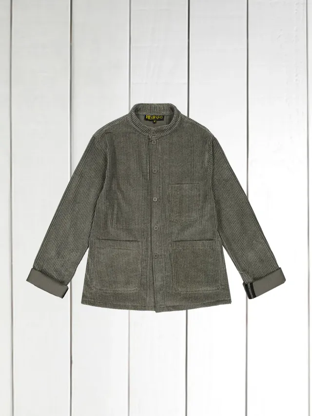 Hollington Naipaul veste velours coton gris chevrons