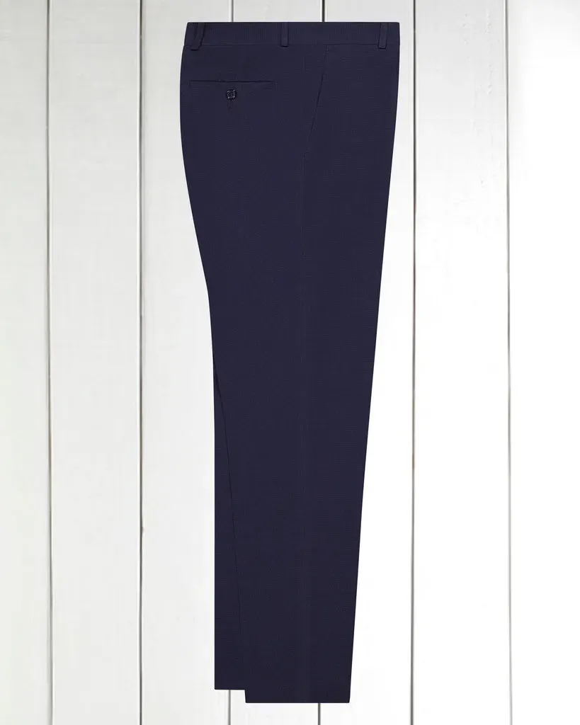 Hollington Siza pantalon seersucker bleu marine ajusté